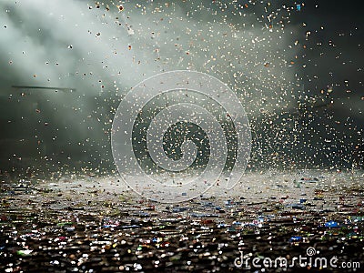 Smashed Glass Exploding Everywhere Royalty-Free Stock Image