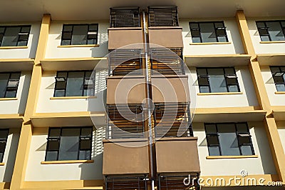 Apartment outside view porch Stock Photo