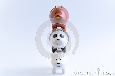 A photo of the We Bare Bears toy on a white background. Editorial Stock Photo