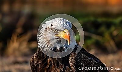 Photo beautiful closeup shot of a bald eagle head, generative AI Cartoon Illustration