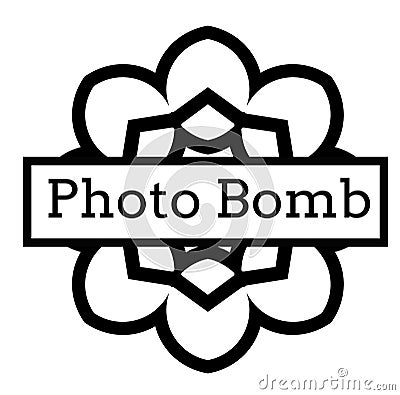 PHOTO BOMB stamp on white Vector Illustration