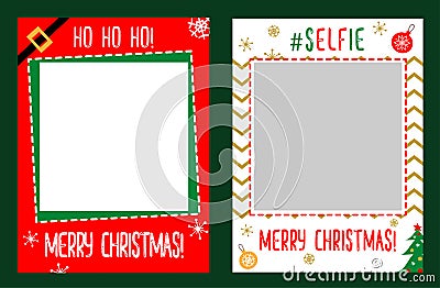 Photo booth props frame for christmas party Vector Illustration