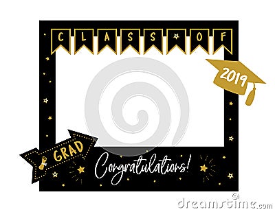 Photo booth props frame for graduation party Vector Illustration