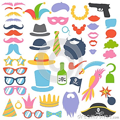 Photo booth props Vector Illustration