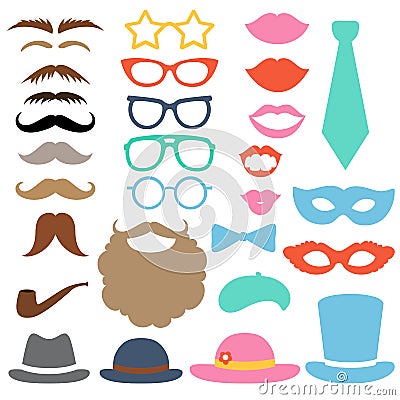 Photo booth props Vector Illustration