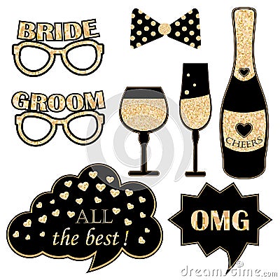 Photo booth props for weddings Stock Photo