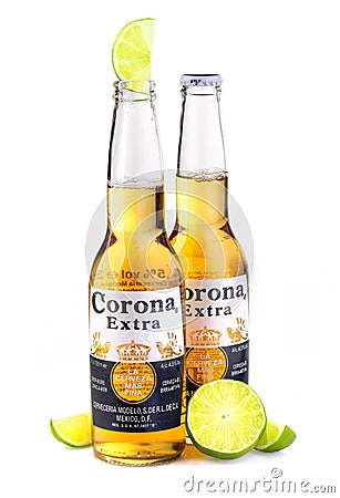 Photo of a bottle of Corona Extra Beer Editorial Stock Photo