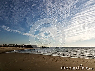 Brighton Beach in Brooklyn on a sunny day Stock Photo