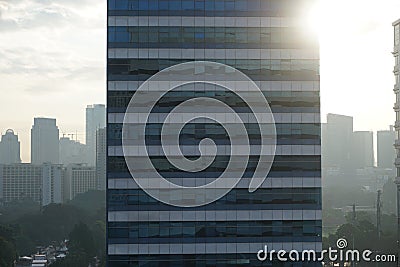 Photo of the building in the morning Stock Photo