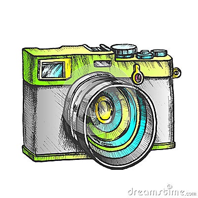 Photo Camera Digital Gadget Color Vector Vector Illustration