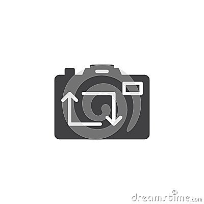 Photo camera display with recycling arrows vector icon Vector Illustration