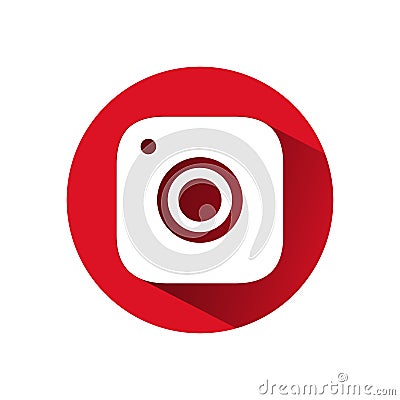 Photo camera flat button icon, focus sign logo - vector Editorial Stock Photo