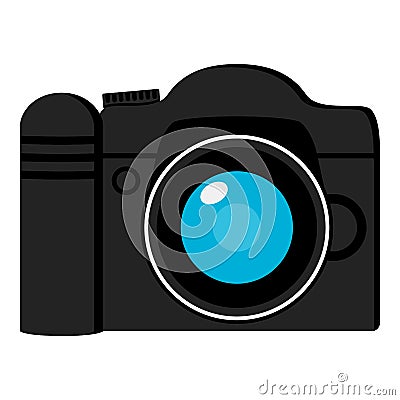 Photo Camera Flat Icon Isolated on White Vector Illustration