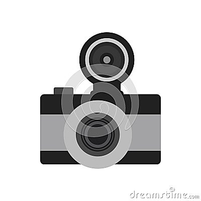Photo camera flat icon symbol. Vector photographer equipment Vector Illustration