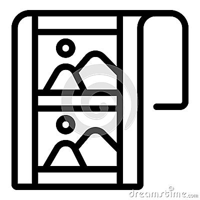 Photo camera gallery list icon outline vector. Pictures on digital gadget Vector Illustration