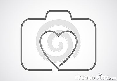 Camera heart icon Vector Illustration