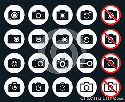 Photo camera icons Vector Illustration