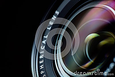 Photo camera lens closeup Stock Photo