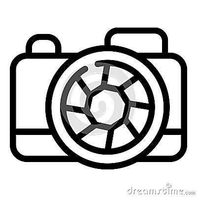 Photo camera lens icon outline vector. Photographic digital device Vector Illustration