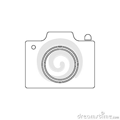 Photo camera outline icon. Signs and symbols can be used for web, logo, mobile app, UI, UX Vector Illustration