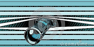 Photo camera peeping surveillance. privacy Vector Illustration