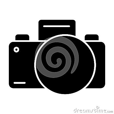 Photo camera solid icon. Photography vector illustration isolated on white. Photographing glyph style design, designed Vector Illustration