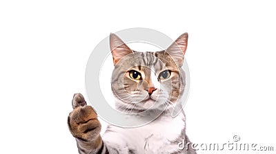 Thumbs Up from a Feline Friend Stock Photo