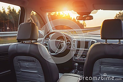 Photo Car on road, small passenger car seat, ideal for daily trips Stock Photo