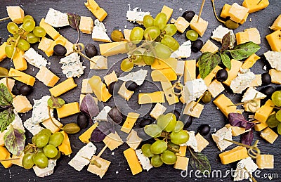 Cheese assortment. View from above Stock Photo