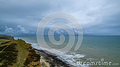 Photo of coast in England taken with a drone Stock Photo