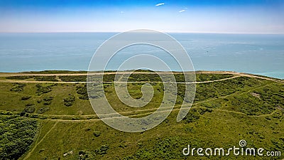 Photo of coast in England taken with a drone Stock Photo