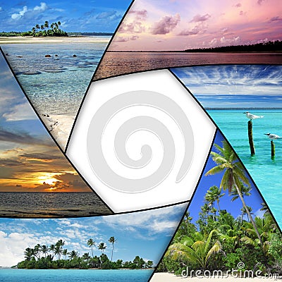 Photo collage of tropical seas Stock Photo