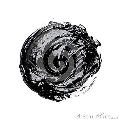 Photo of colorful black brush stroke oil paint Stock Photo