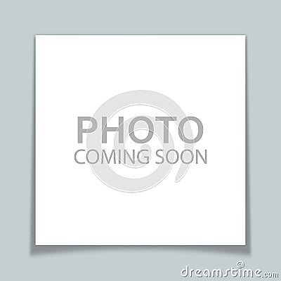 Photo coming soon, empty baner. Vector poster illustration Vector Illustration