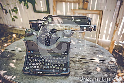 Old Vintage/retro typewriter machine discovered Editorial Stock Photo