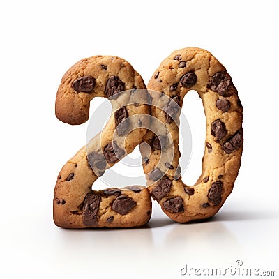 Unique Graphic Chocolate Chip Cookie Shaped 20 - Oshare Kei Style Stock Photo