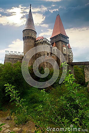 Photo of Corvin Castle which is histirical landmark Stock Photo