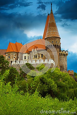 Photo of Corvin Castle which is histirical landmark Stock Photo