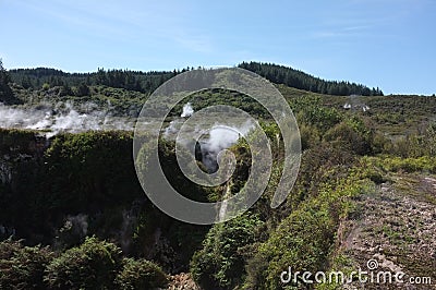 Photo of the Craters of the Moon Lake Taupo New Zealand Stock Photo