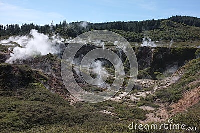 Photo of the Craters of the Moon Lake Taupo New Zealand Stock Photo