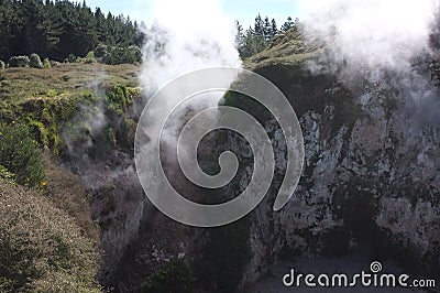 Photo of the Craters of the Moon Lake Taupo New Zealand Stock Photo