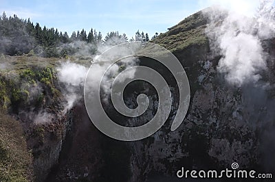 Photo of the Craters of the Moon Lake Taupo New Zealand Stock Photo