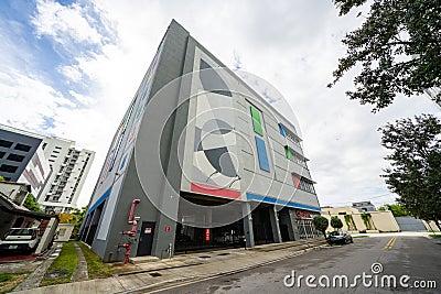 Photo of Cube Smart self storage facility building Brickell Editorial Stock Photo