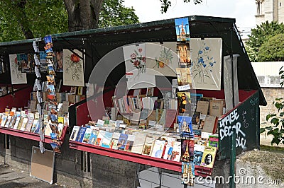 Cute little souvenir and gift shop in Paris, France Editorial Stock Photo