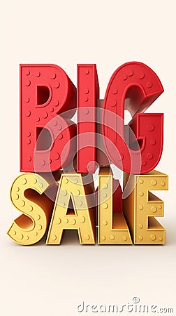 Photo 3D rendered BIG SALE text, bold, striking, perfect for promotions Stock Photo