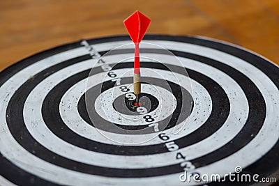 Photo darts that stick to the target, Concept to target marketing or in the way business, The businesses must have a goal the driv Stock Photo