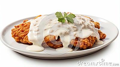 Photo of a delicious plate of saucy fried chicken Stock Photo