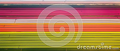 Multicolored Wall With Bench Stock Photo