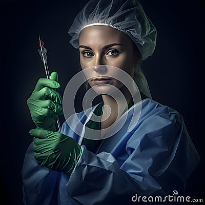 photo doctors chemist researchers in white coat analysing blood test tube in equipped laboratory Stock Photo