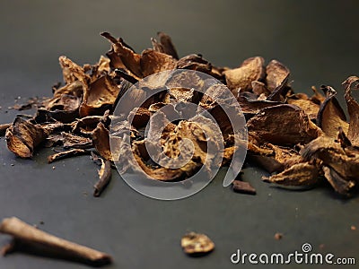 Photo of dried fruit coolies with a black background Stock Photo